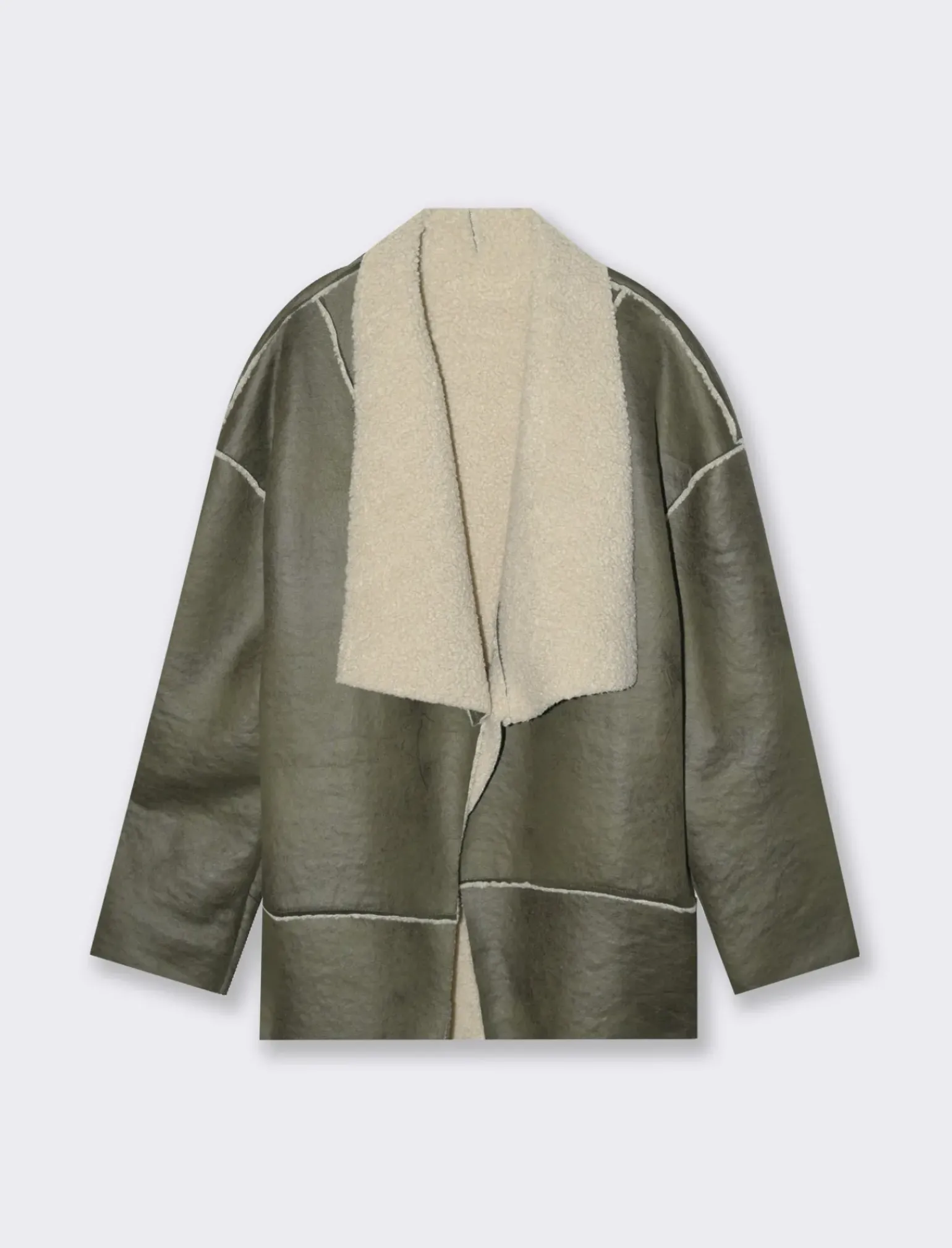 Donna Piazza Italia Giubbini E Cappotti<Giacca taglio vivo effetto montone manica a T - Ve.milit.