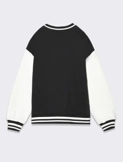 Piazza Italia Felpe|Felpe<Giacchina modello teddy in felpa di cotone stile collage e maniche in contrasto -