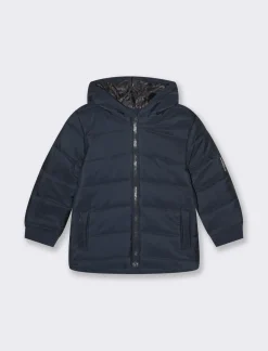 Piazza Italia Neonato|Giubbini E Cappotti<Giaccone basico trapuntato, con cappuccio e applicazione in stampa gommata -