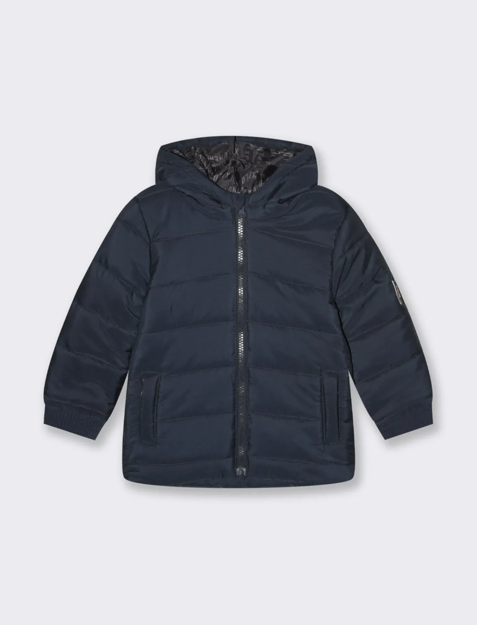 Piazza Italia Neonato|Giubbini E Cappotti<Giaccone basico trapuntato, con cappuccio e applicazione in stampa gommata -