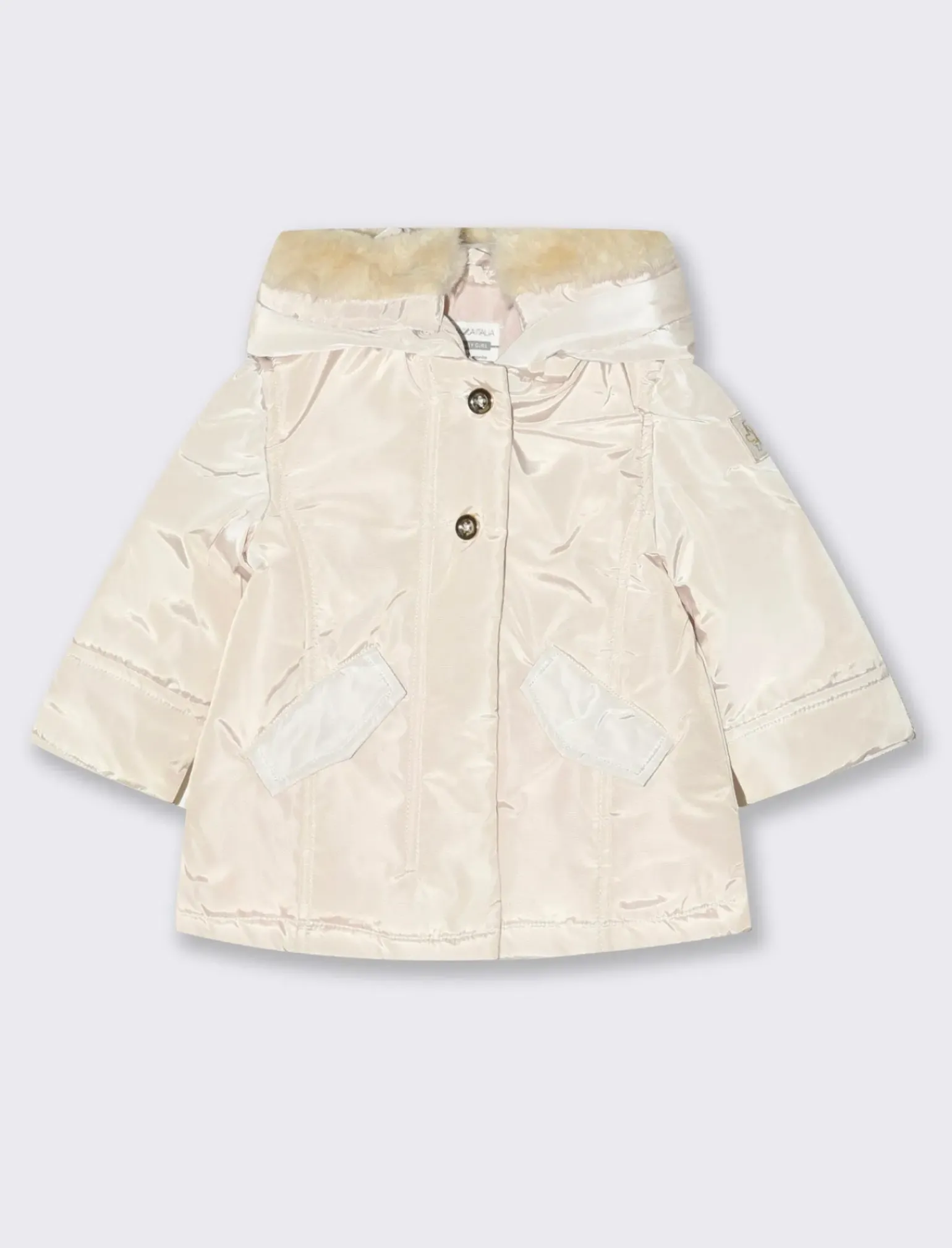 Piazza Italia Neonata<Giaccone con cappuccio e pelliccia - Beige