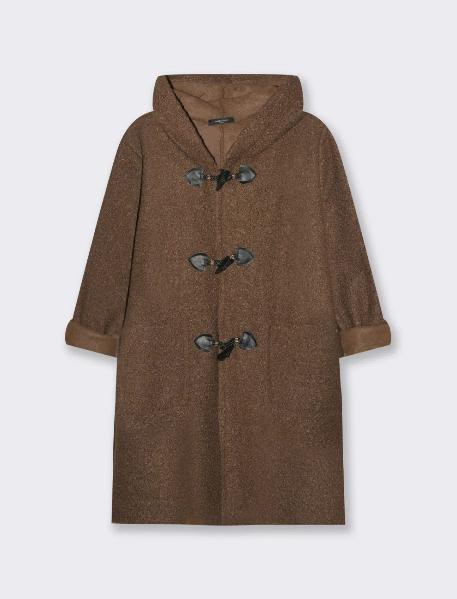 Donna Piazza Italia Donna|Giubbini E Cappotti<Giaccone con cappuccio e chiusura con alamari - Moro