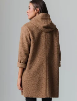 Donna Piazza Italia Donna|Giubbini E Cappotti<Giaccone con cappuccio e chiusura con alamari - Cammello