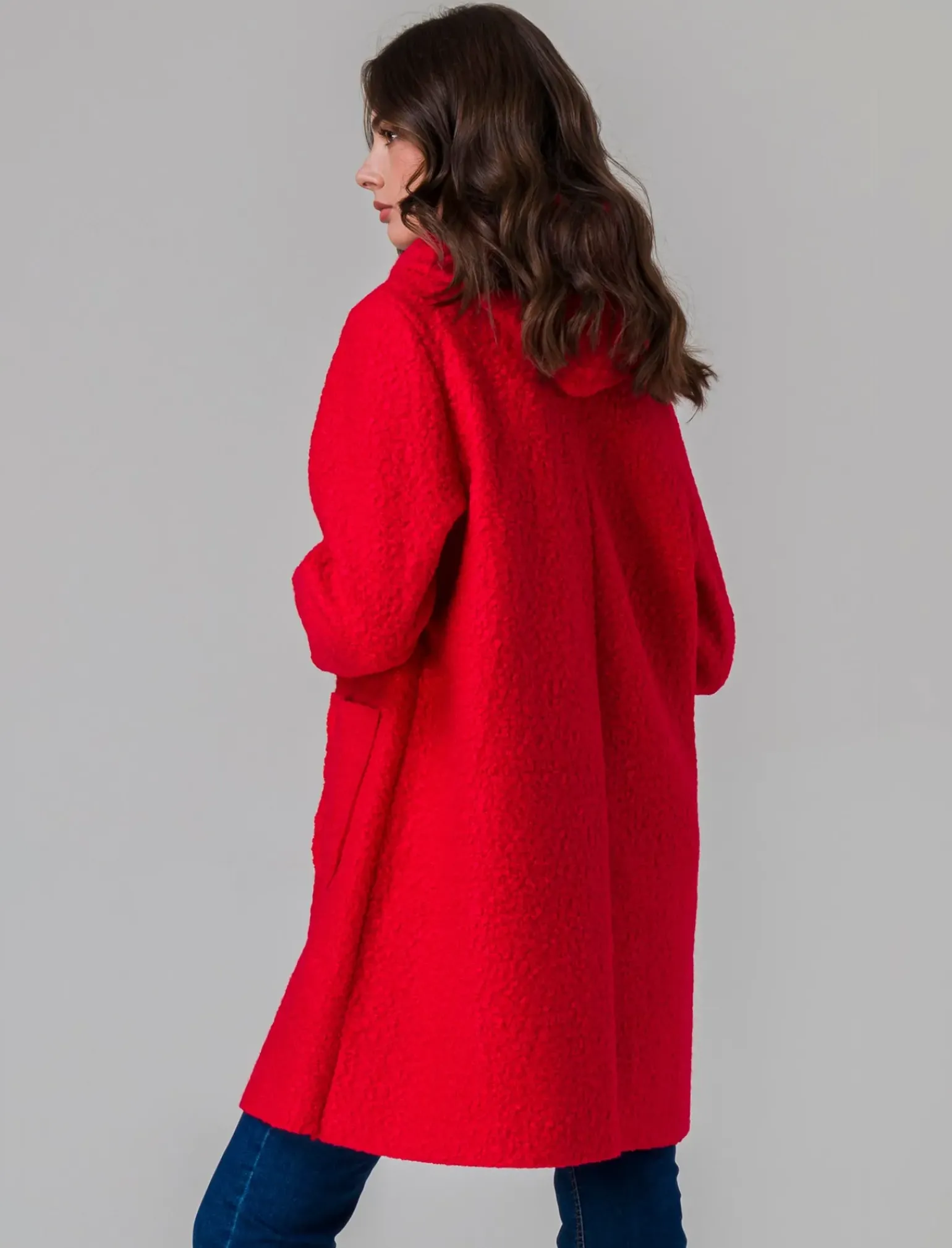 Donna Piazza Italia Donna|Giubbini E Cappotti<Giaccone con cappuccio e chiusura con alamari - Rosso