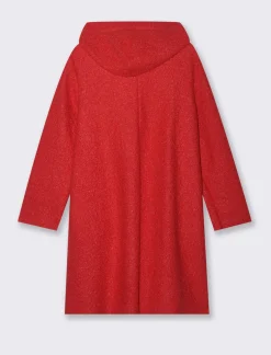 Donna Piazza Italia Donna|Giubbini E Cappotti<Giaccone con cappuccio e chiusura con alamari - Rosso