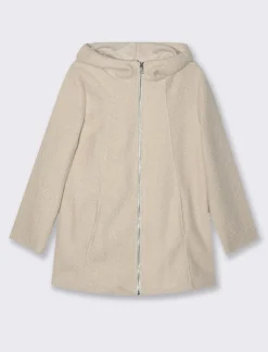Donna Piazza Italia Giubbini E Cappotti<Giaccone con zip in tessuto boucle - Avorio