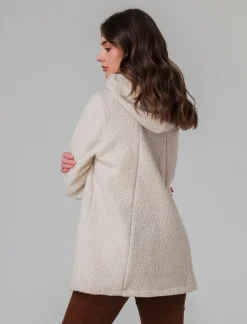 Donna Piazza Italia Giubbini E Cappotti<Giaccone con zip in tessuto boucle - Avorio