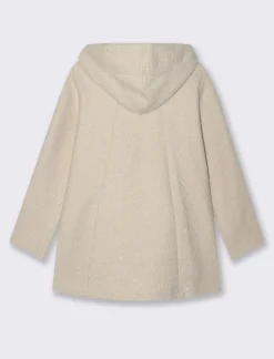 Donna Piazza Italia Giubbini E Cappotti<Giaccone con zip in tessuto boucle - Avorio