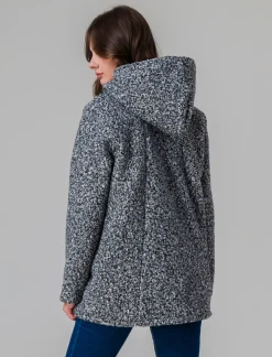 Donna Piazza Italia Giubbini E Cappotti<Giaccone con zip in tessuto boucle - sale/pepe