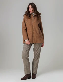 Donna Piazza Italia Giubbini E Cappotti<Giaccone con zip in tessuto boucle - Cammello