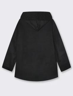 Donna Piazza Italia Giubbini E Cappotti<Giaccone con zip in tessuto misto boucle - Nero