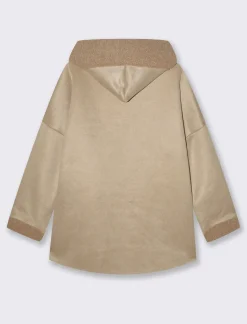 Donna Piazza Italia Giubbini E Cappotti<Giaccone con zip in tessuto misto boucle - Beige