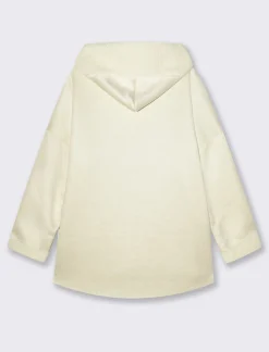 Donna Piazza Italia Giubbini E Cappotti<Giaccone con zip in tessuto misto boucle - Bianco panna