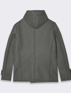 Uomo Piazza Italia Giubbini E Cappotti<Giaccone doppio petto con cappuccio - Grigio