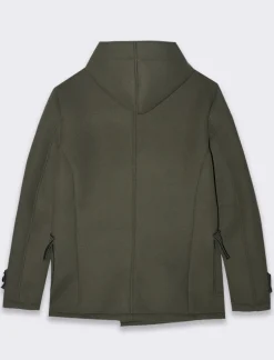 Uomo Piazza Italia Giubbini E Cappotti<Giaccone doppio petto con cappuccio - Verde