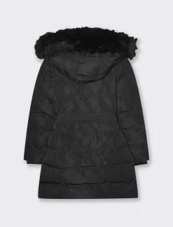 Donna Piazza Italia Donna|Giubbini E Cappotti<Giaccone imbottito con cappuccio e cintura elastica in vita -