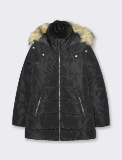 Donna Piazza Italia Donna|Giubbini E Cappotti<Giaccone imbottito con cappuccio removibile con zip e cappuccio -