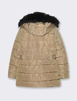 Donna Piazza Italia Donna|Giubbini E Cappotti<Giaccone imbottito con cappuccio removibile con zip e cappuccio - Cammello