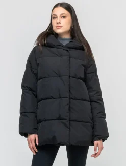 Donna Piazza Italia Donna|Giubbini E Cappotti<Giaccone imbottito con cappuccio e tasche rivestite in pile -