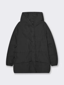 Donna Piazza Italia Donna|Giubbini E Cappotti<Giaccone imbottito con cappuccio e tasche rivestite in pile -