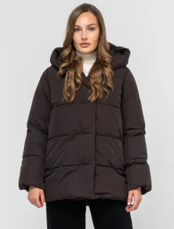 Donna Piazza Italia Donna|Giubbini E Cappotti<Giaccone imbottito con cappuccio e tasche rivestite in pile -