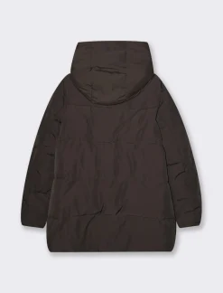 Donna Piazza Italia Donna|Giubbini E Cappotti<Giaccone imbottito con cappuccio e tasche rivestite in pile -