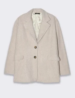 Donna Piazza Italia Giubbini E Cappotti<Giaccone in tessuto bouclÃ¨ - Avorio