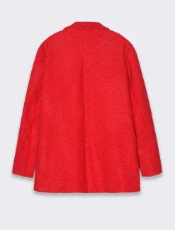 Donna Piazza Italia Giubbini E Cappotti<Giaccone in tessuto bouclÃ¨ - Rosso