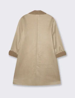 Donna Piazza Italia Donna|Giubbini E Cappotti<Giaccone in tessuto combinato a 2 bottoni - Beige