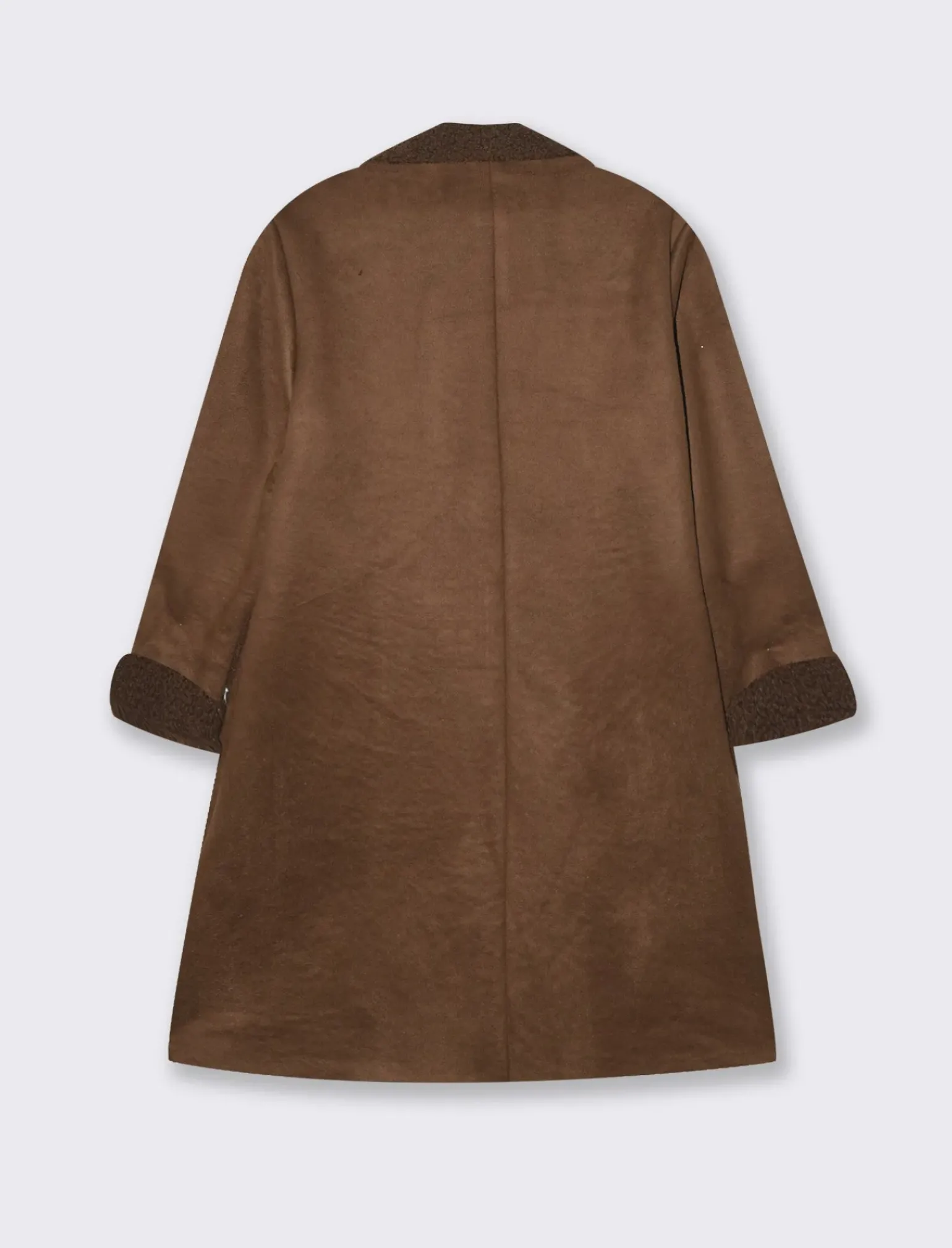 Donna Piazza Italia Donna|Giubbini E Cappotti<Giaccone in tessuto combinato a 2 bottoni - Moro