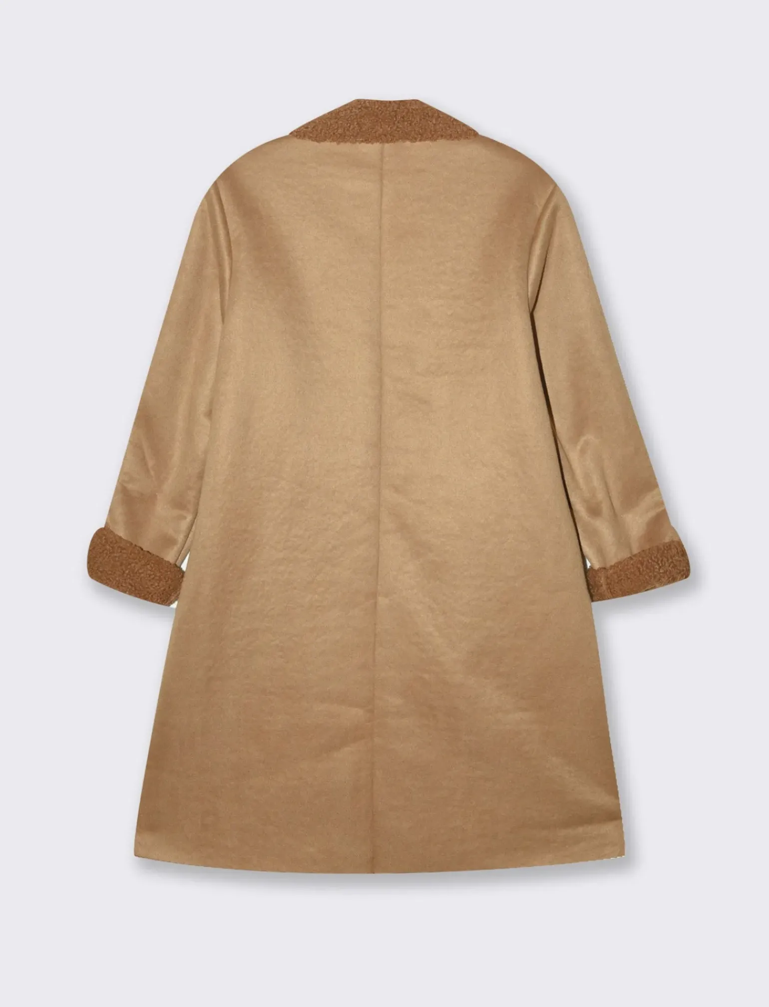 Donna Piazza Italia Donna|Giubbini E Cappotti<Giaccone in tessuto combinato a 2 bottoni - Cammello