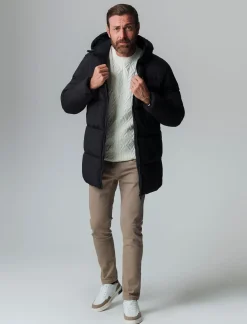 Uomo Piazza Italia Giubbini E Cappotti<Giaccone lungo realizzato in tessuto tecnico imbottito con cappuccio -