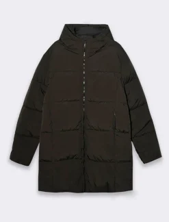 Uomo Piazza Italia Giubbini E Cappotti<Giaccone lungo realizzato in tessuto tecnico imbottito con cappuccio -