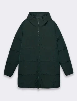 Uomo Piazza Italia Giubbini E Cappotti<Giaccone lungo realizzato in tessuto tecnico imbottito con cappuccio -