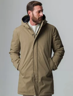 Uomo Piazza Italia Uomo|Giubbini E Cappotti<Giaccone modello parka realizzato in tessuto tecnico imbottito - kaki