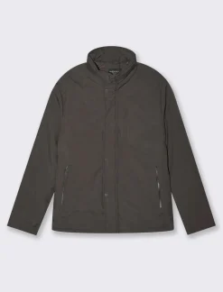 Uomo Piazza Italia Uomo|Giubbini E Cappotti<Giaccone realizzato in tessuto tecnico a collo alto - Moro