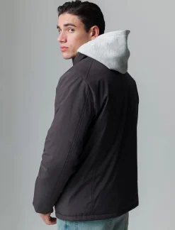 Uomo Piazza Italia Uomo|Giubbini E Cappotti<Giaccone realizzato in tessuto tecnico a collo alto - Moro