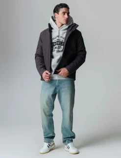 Uomo Piazza Italia Uomo|Giubbini E Cappotti<Giaccone realizzato in tessuto tecnico a collo alto - Moro