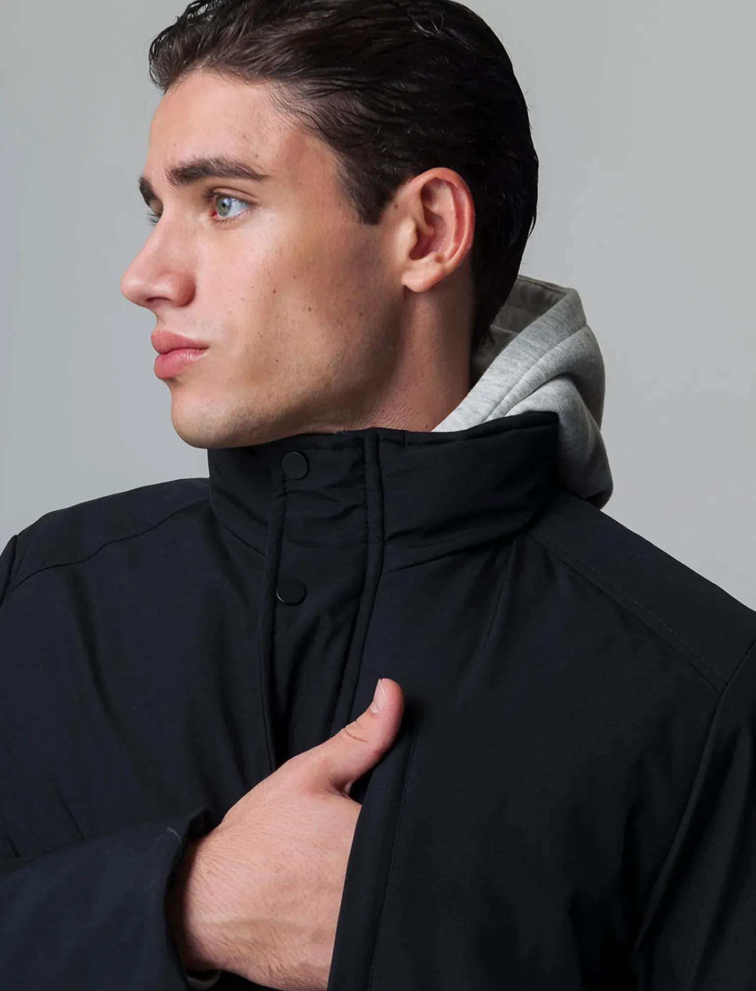 Uomo Piazza Italia Uomo|Giubbini E Cappotti<Giaccone realizzato in tessuto tecnico a collo alto -