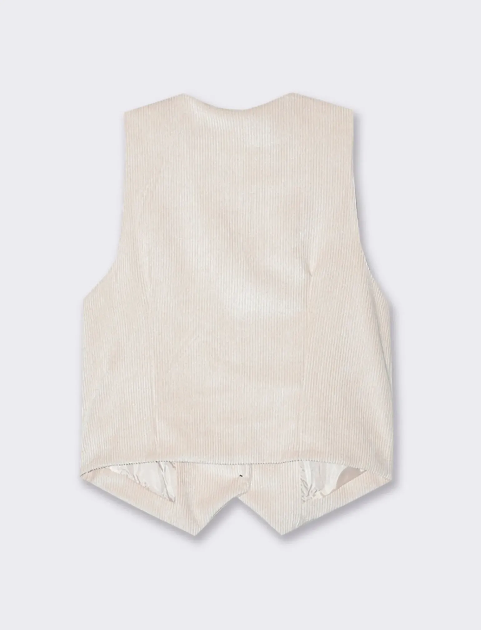 Donna Piazza Italia Giacche E Blazer<Gilet a coste in tessuto effetto velluto con bottoni - panna