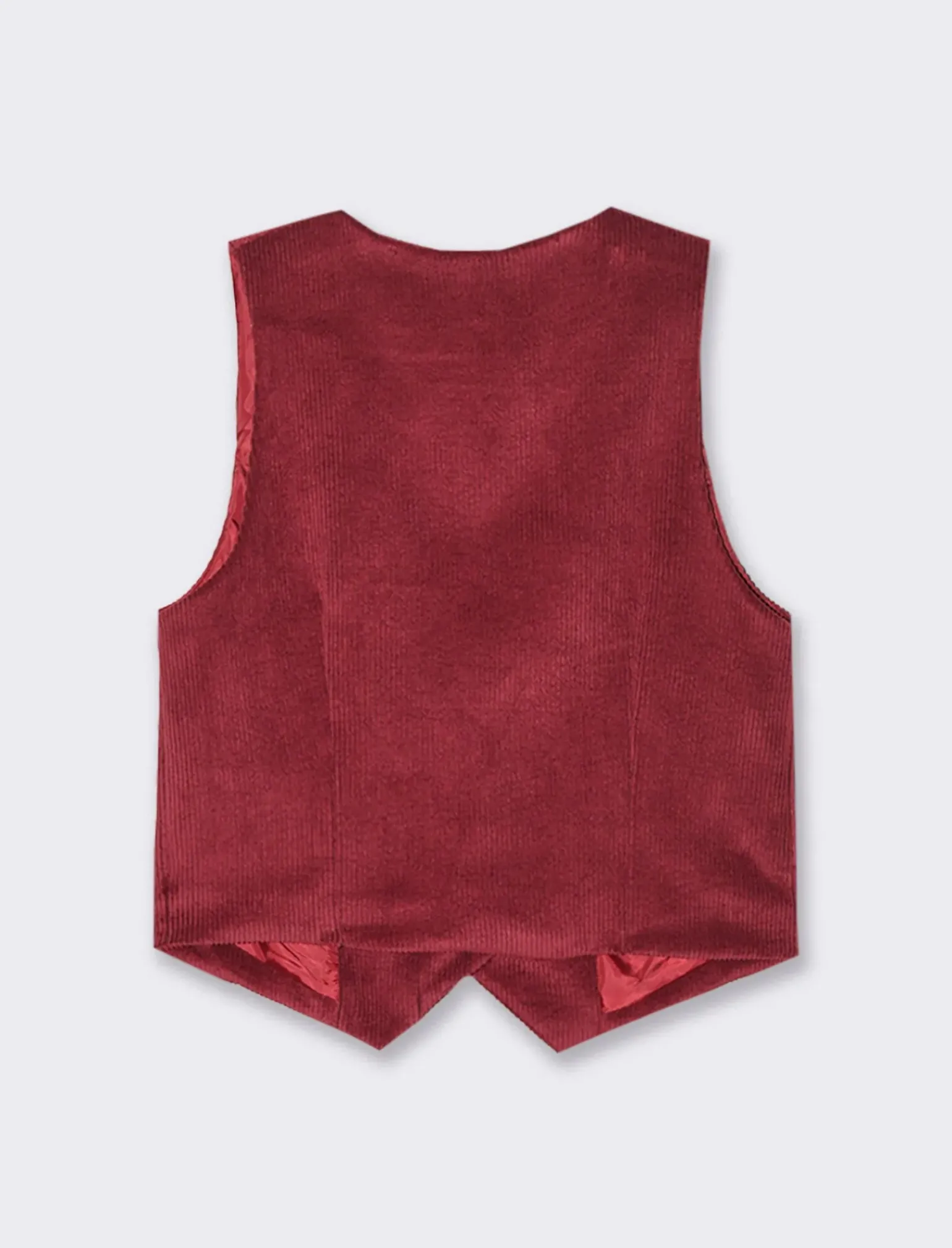 Donna Piazza Italia Giacche E Blazer<Gilet a coste in tessuto effetto velluto con bottoni - Vinaccia