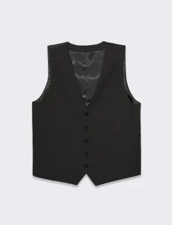 Uomo Piazza Italia Uomo|Giacche<Gilet elegante in tessuto con schiena intessuto lucido -