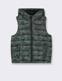 Bambino Piazza Italia Bambino|Gilet<Gilet imbottito leggero con cappuccio apertura con zip frontale - Fantasia