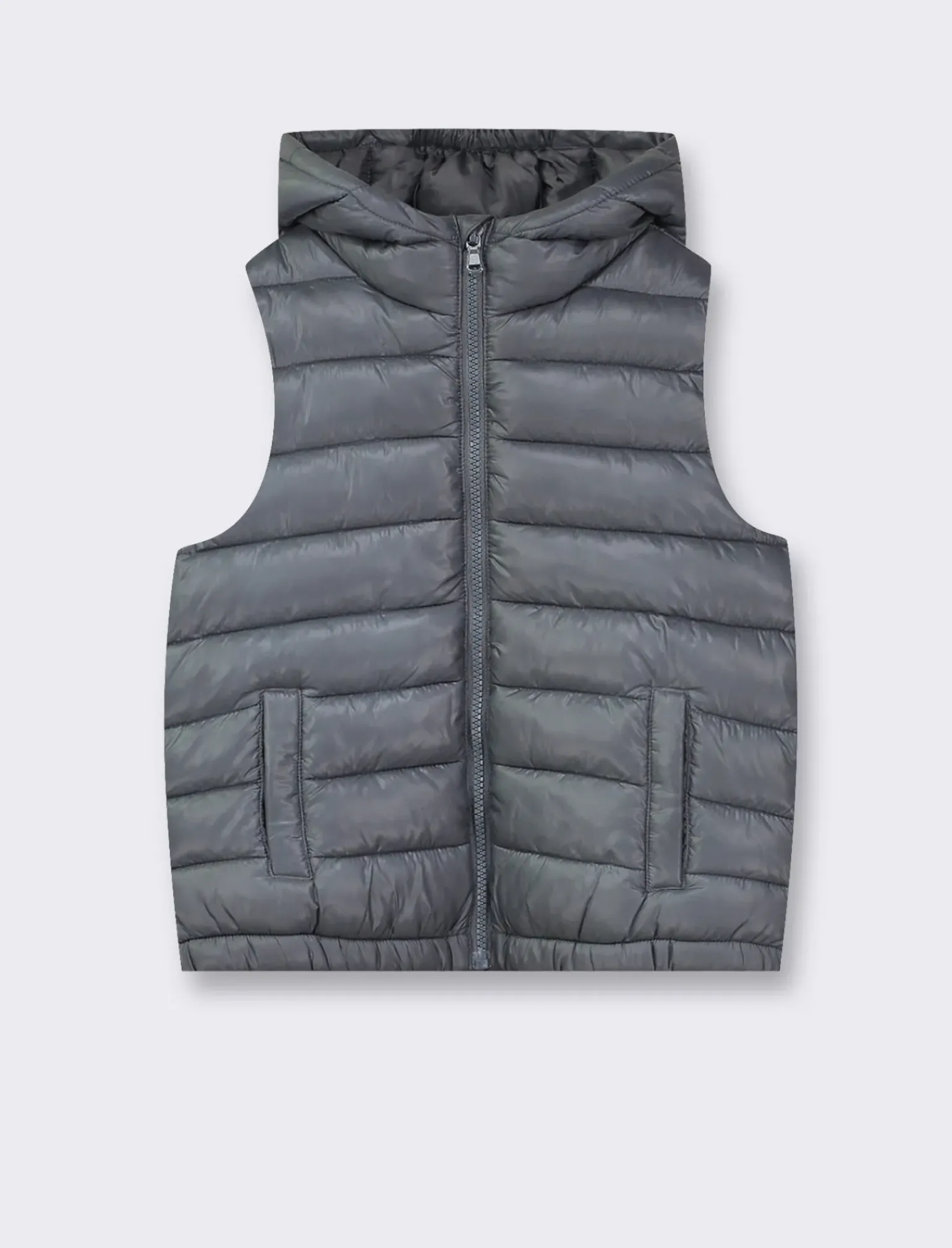 Bambino Piazza Italia Bambino|Gilet<Gilet imbottito leggero con cappuccio apertura con zip frontale - cenere