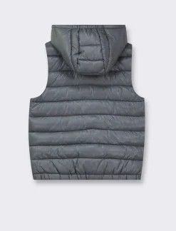 Bambino Piazza Italia Bambino|Gilet<Gilet imbottito leggero con cappuccio apertura con zip frontale - cenere