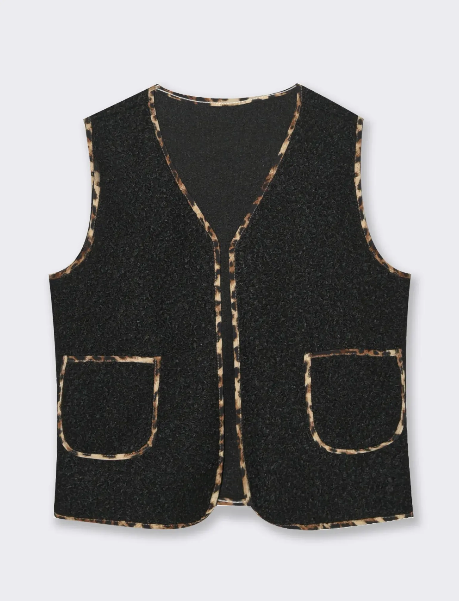 Donna Piazza Italia Donna|Giacche E Blazer<Gilet senza chiusura con bordo a contrasto e tasche a toppa -