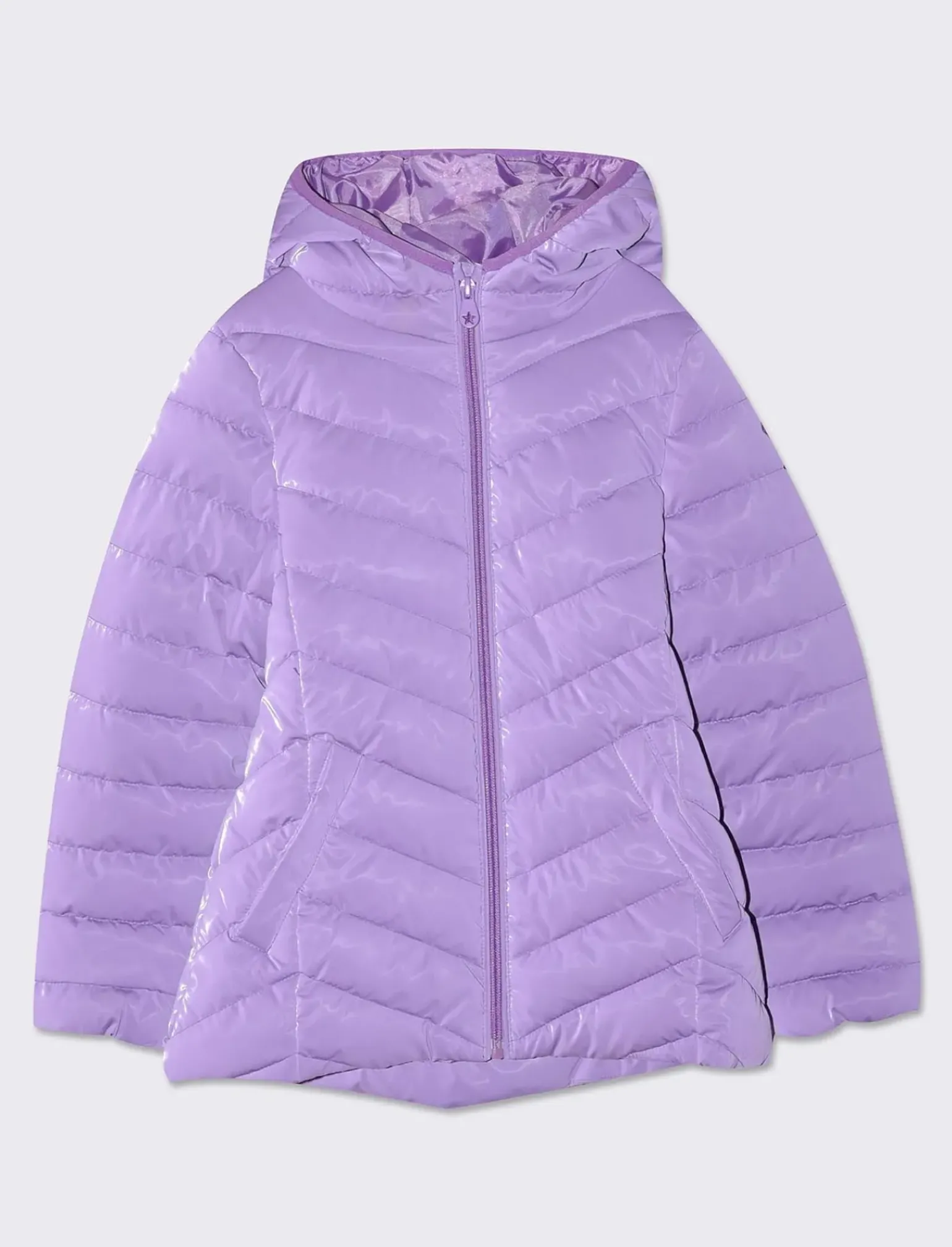 Piazza Italia Bambina|Giubbini E Cappotti<Giubbino trapuntato con cuciture a V in tessuto lucido -