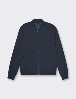 Piazza Italia Giubbotto bomber basic in tessuto tecnico - Blu Discount