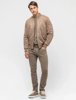 Uomo Piazza Italia Uomo|Giubbini E Cappotti<Giubbotto bomber in tessuto effetto scamosciato - fango