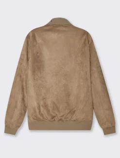 Uomo Piazza Italia Uomo|Giubbini E Cappotti<Giubbotto bomber in tessuto effetto scamosciato - fango